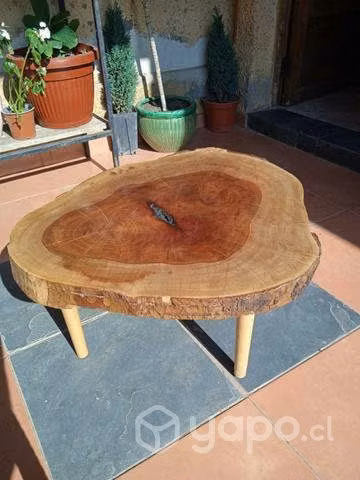 Mesa de centro rústica vitrificada