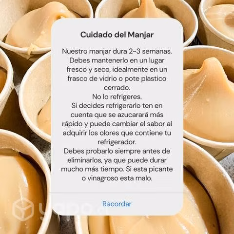 Manjar blanco artesanal 5kgs