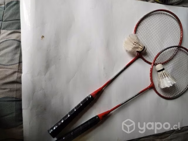 2 raquetas de badminton con sus 2 plunillas