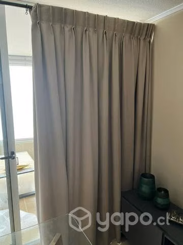 2 cortinas black out con su barra y soporte
