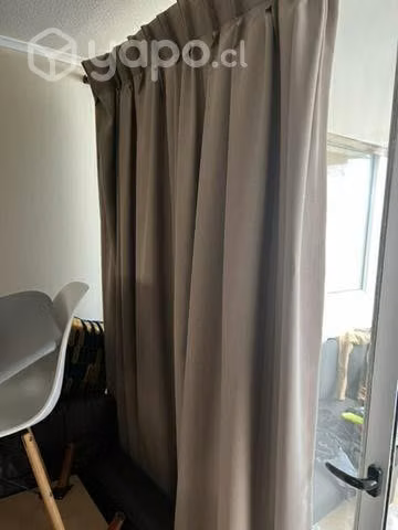 2 cortinas black out con su barra y soporte