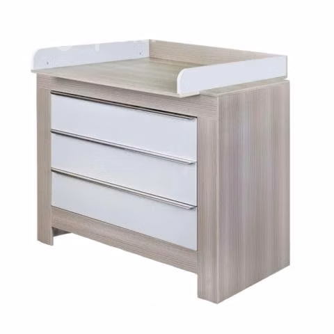 Cómoda Moderna 3 Cajones Desmontable Madera Gris