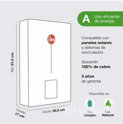 Calefont gas natural 14 litros tiro forzado