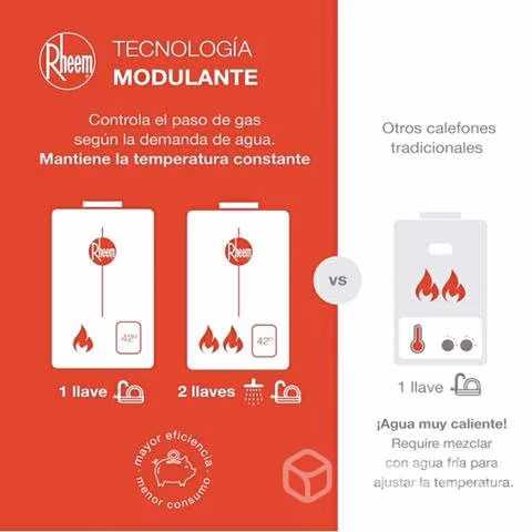 Calefont gas natural 14 litros tiro forzado