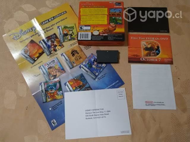 J85: juego gba con caja: el rey león 1½