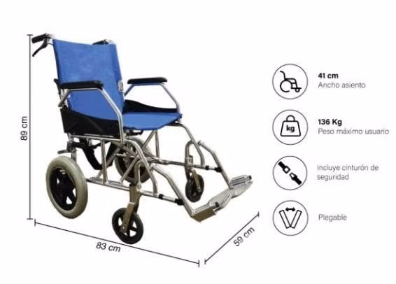 Silla de Ruedas de Transporte Premium Un solo uso