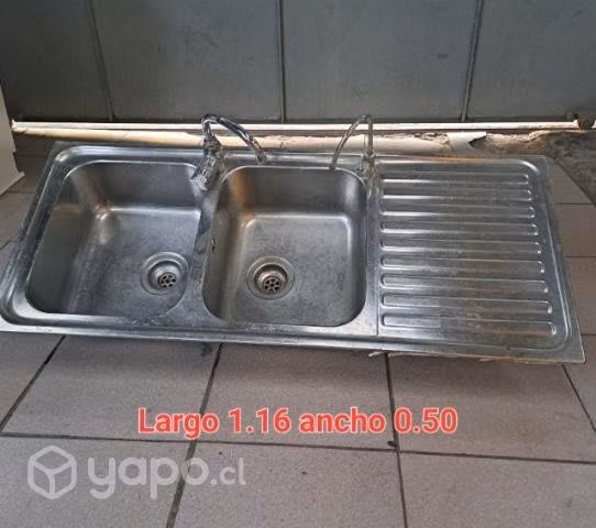 LAVAPLATOS DOBLE FONDO 1.15x50 CON SU LLAVE. - Imagen 2