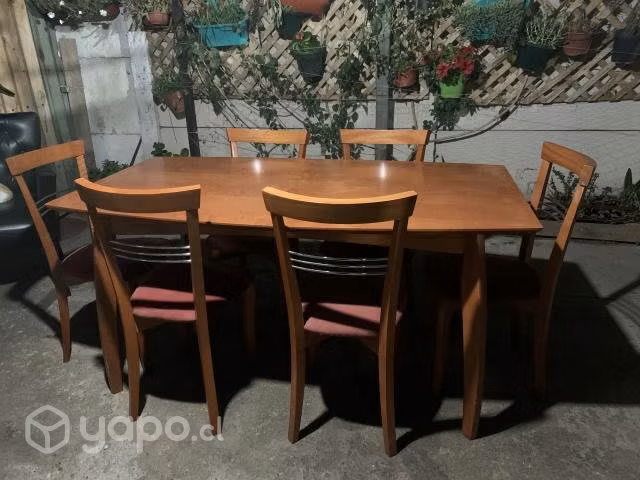 Mesa de madera con 6 sillas