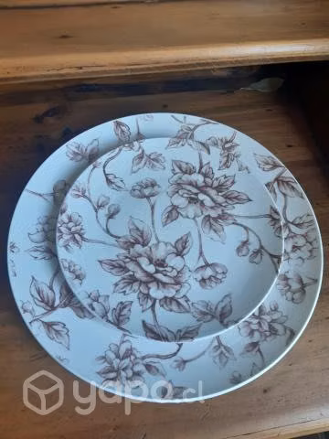 Par de platos decorativos estilo envejecido - Imagen 2