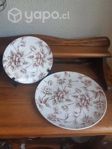 Par de platos decorativos estilo envejecido - Imagen 4