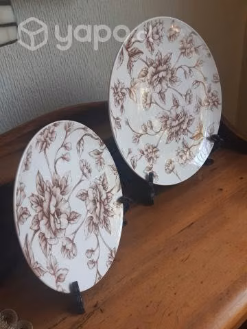 Par de platos decorativos estilo envejecido - Imagen 3
