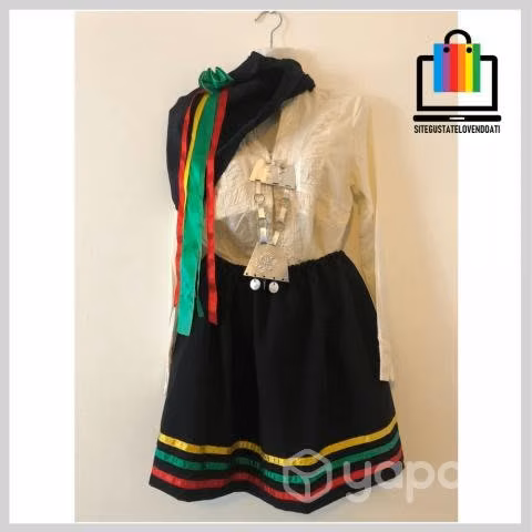 Traje Mapuche Falda Blusa Pañuelo Nuevo