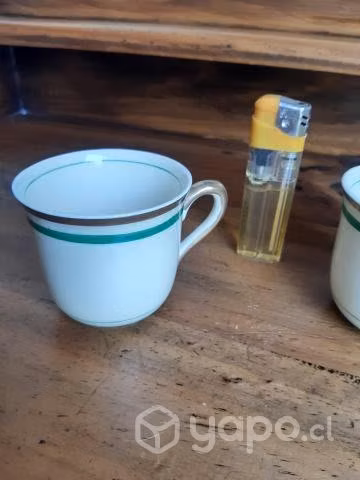 Tacitas inglesas de café sin plato