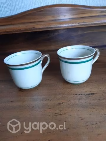 Tacitas inglesas de café sin plato