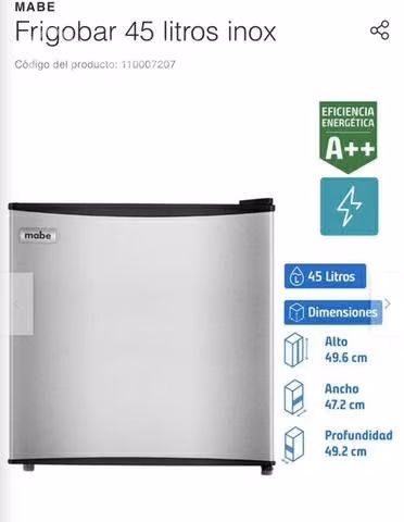 Frigobar 45 litros inox