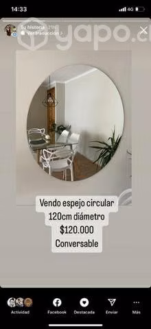 Espejo circular 120 cm diámetro