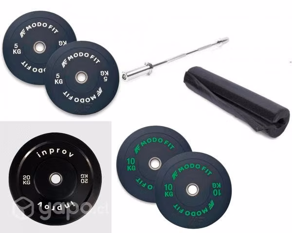 Discos Olímpicos + Barra