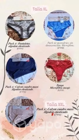 Cuadros/calzones/pantaletas 10%