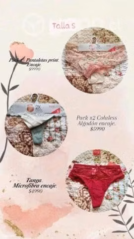 Cuadros/calzones/pantaletas 10%