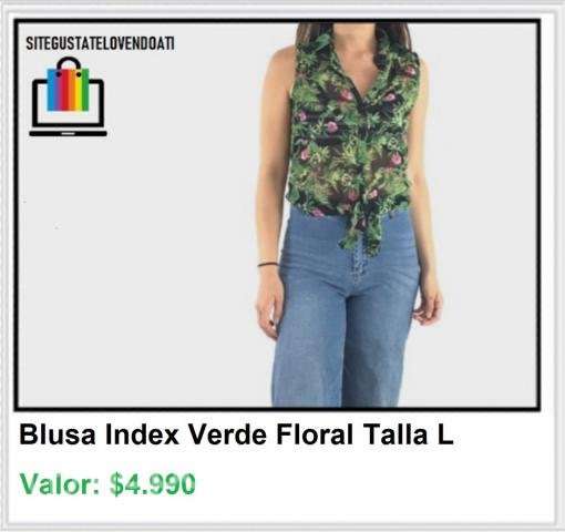 Blusa Verde Tropical Sin Mangas