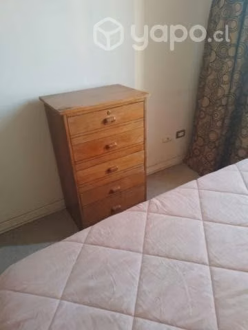 Cama de 2 plazas, colchon, 2 veladores y mueble co