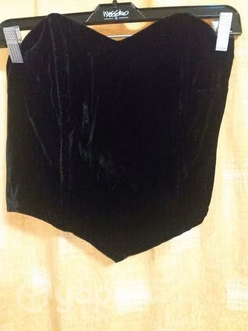 Hermoso Top Terciopelo Negro M, elasticado espalda