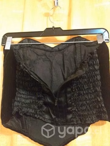 Hermoso Top Terciopelo Negro M, elasticado espalda