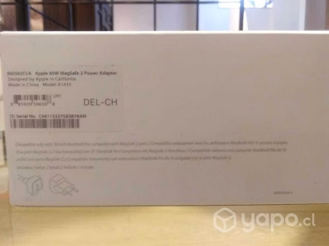 Cargador de macbook magsafe2 60w