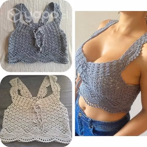 Croptop - peto - tejidos a crochet - Imagen 4