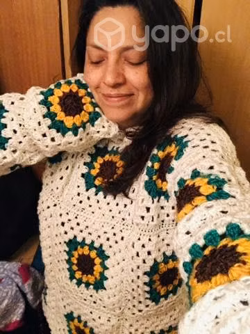 Chaleco hecho a mano crochet hilo tema - Imagen 4
