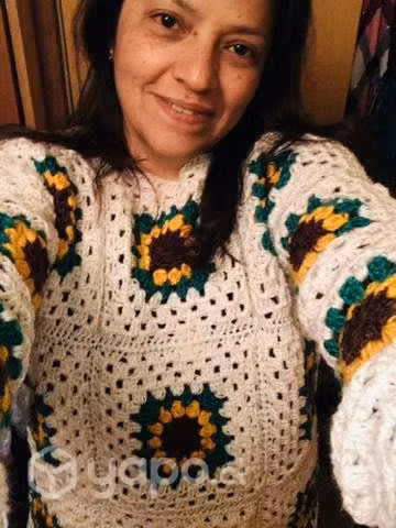 Chaleco hecho a mano crochet hilo tema - Imagen 3