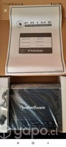 Amplificador Rockford de 4 x 100W más kit
