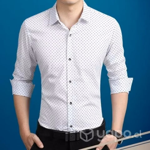 Camisa Algodón Hombre Slim Casual Sexy Manga Larga - Imagen 3
