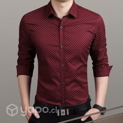 Camisa Algodón Hombre Slim Casual Sexy Manga Larga - Imagen 2