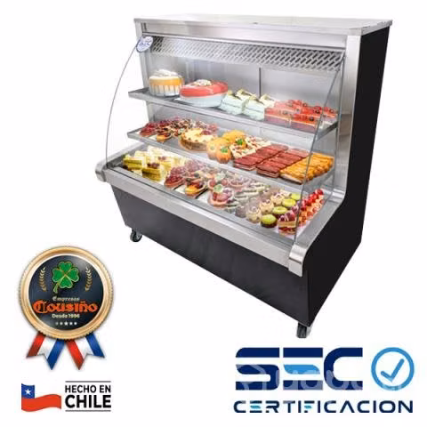Vitrina refrigerada vidrio curvo 1.5 mt cousiño