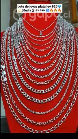 Lote de cadenas de plata ley 925