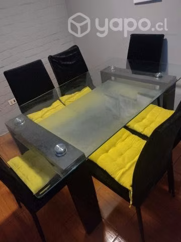 Comedor mesa doble de vidrio
