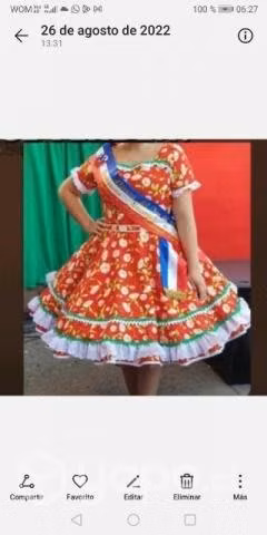 Vestido de cueca, talla l