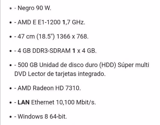 PC Compaq 18 all-in-one usado.