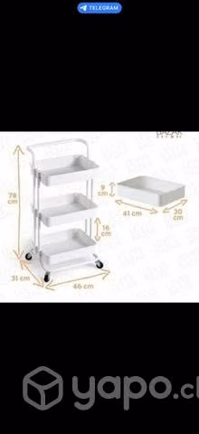 Carrito organizador de tres niveles