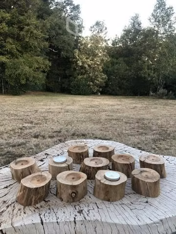 Porta Velas de Té e Incienso, en Madera de Luma