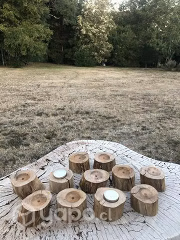 Porta Velas de Té e Incienso, en Madera de Luma - Imagen 2