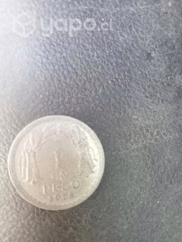 Moneda chilena un peso 1954 - Imagen 2