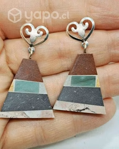 Aros Largos Piedra,Combarbalita Opaca.Precio C/U