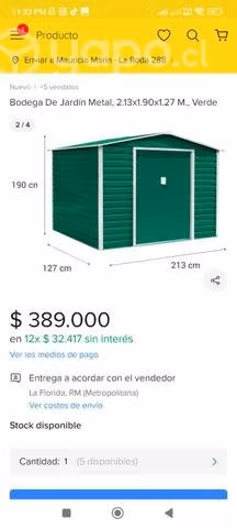 Bodega de Jardín venta o permuta por cocina a leña