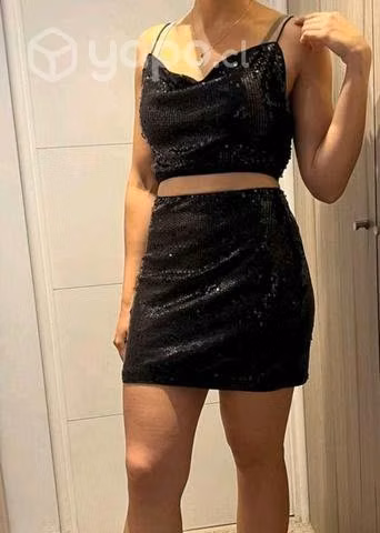 Conjunto peto y falda lentejuelas talla 36