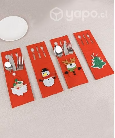 Porta Cubiertos , Funda Adorno Navidad Navideños