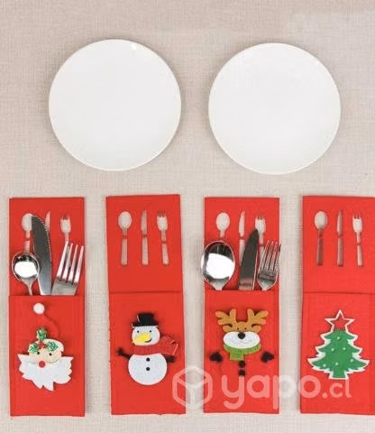 Porta Cubiertos , Funda Adorno Navidad Navideños