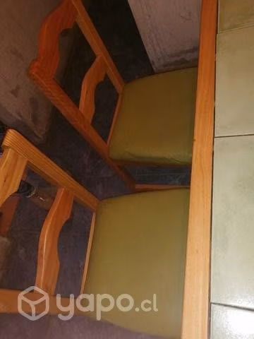 Comedor de 6 sillas verde limón - Imagen 2