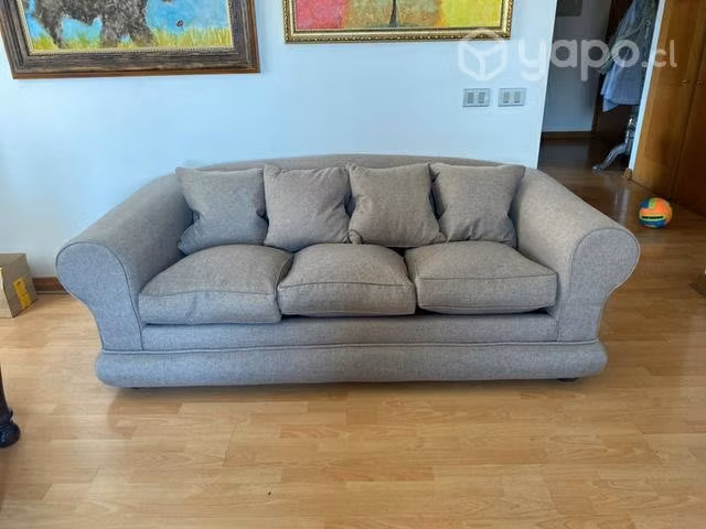 Sofa 3 cuerpos con patas de madera excelente estad